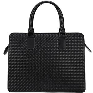 TIDING イントレチャート 本革 ビジネスバッグ メンズ ブリーフケース 手提げバッグ 2WAY 14PC A4対応 手作り 編み込み メッシュ 黒 父の日
