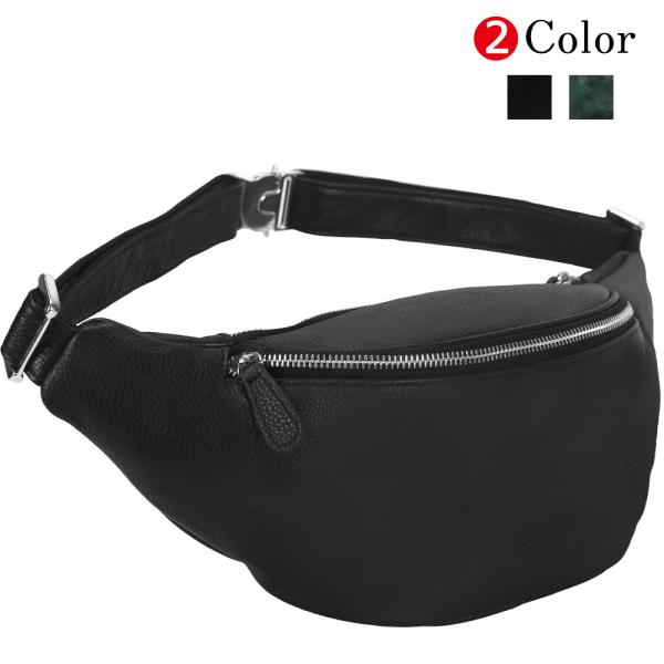 TIDING 本革 三日月型 ウエストバッグ 柔軟牛革 2WAY ボディバッグ メンズ レディース ...