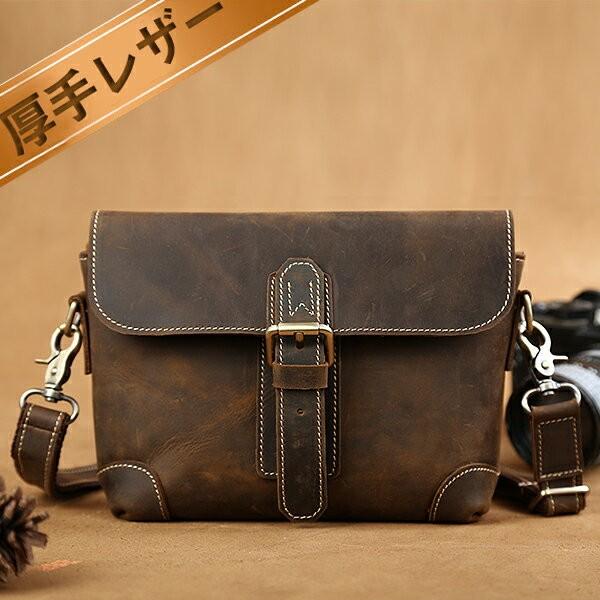 TIDING一枚牛革 総革 ショルダーバッグ メンズ ウエストバッグ ベルトポーチ 2WAY ヌメ革...