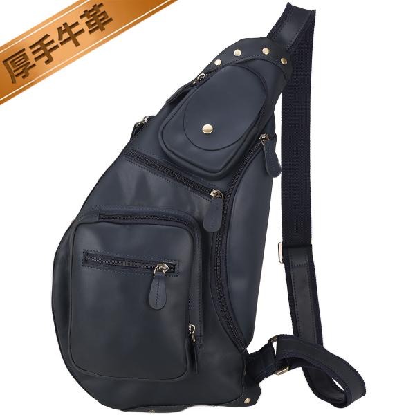 TIDING マチ拡張 ボディバッグ 本革 メンズ ワンショルダーバッグ 大容量 iPad9.7対応...