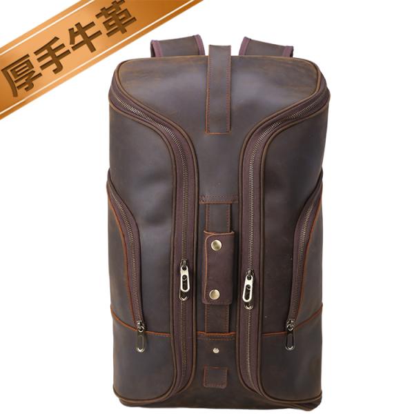 TIDING リュック メンズ 本革 バックパック 30L 折り畳み 厚手牛革 2WAY ボストンリ...