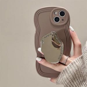 スマホケース iPhone16 iPhone15 ケース iPhone14 ケース 韓国 メタリックグリップ iPhone13 ケース アイフォン15 14 13 pro  12 11 なみなみ 耐衝撃 かわいい｜tidychouchou