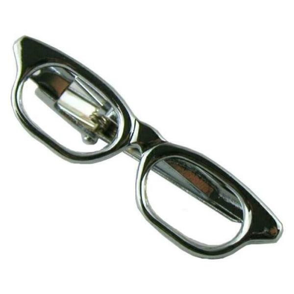 ネクタイピン ユニーク めがね メガネ 眼鏡 シルバー C メール便送料無料