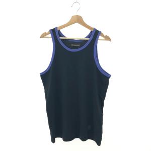 STUSSY ステューシー 刺繍トリムタンクトップ サイズ:M Uネック コットン100％ ブラック メンズ