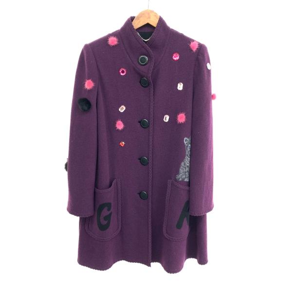 ITALIYA/イタリヤ 伊太利屋 ニットコート 良好 サイズ:11 ビジュー/ヒョウ/ラインストー...