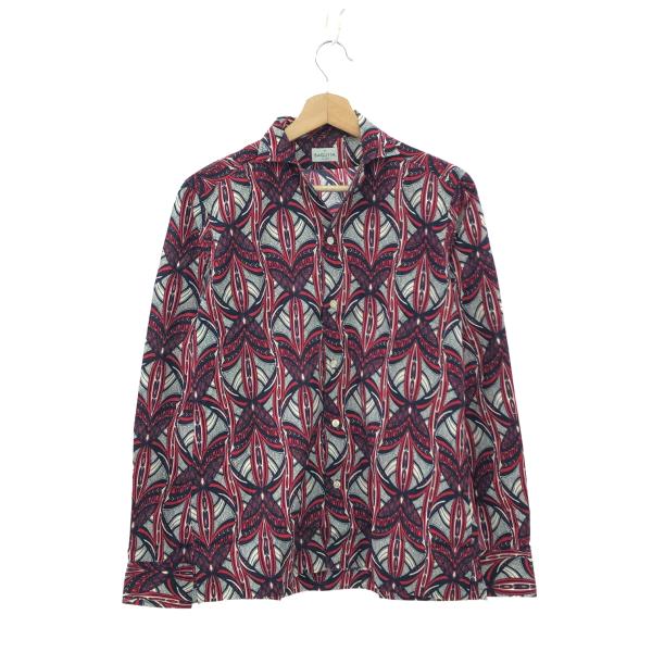 Bagutta バグッタ 長袖シャツ 良好 サイズ:XS 総柄    レッド×ネイビー メンズ