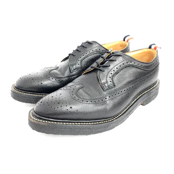 THOM BROWNE トムブラウン メダリオンウィングチップ レザーシューズ  10  ブラック ...
