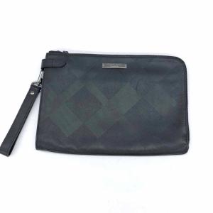 BLACK LABEL CRESTBRIDGE ブラックレーベルクレストブリッジ  クラッチバッグ   ブラック レザー  メンズ セカンドバッグ bag 鞄｜tifana