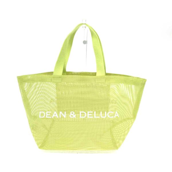 DEAN&amp;DELUCA ディーン&amp;デルーカ  トートバッグ 美品  ライム PVCコーティング メッ...