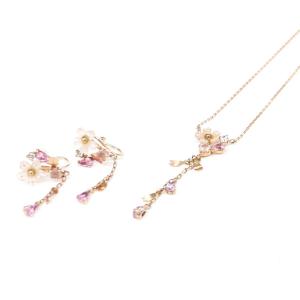 Samantha Tiara サマンサティアラ K10PGネックレス＆ピアス 良好  