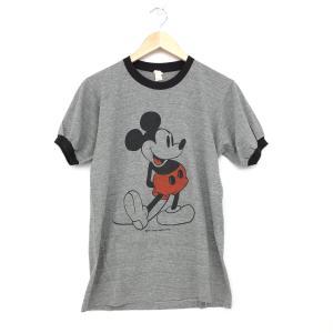 Disney ディズニー  リンガーTシャツ  サイズM  グレー  メンズ  トップス　半袖 USA製｜tifana