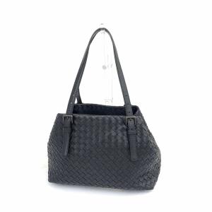 BOTTEGA VENETA ボッテガヴェネタ ミニチェスタ トートバッグ 良好  ブラック ナッパレザー イントレチャート レディース 肩掛け bag  鞄｜tifana