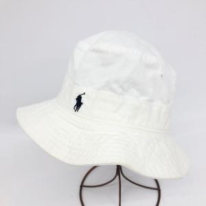 RALPH LAUREN ラルフローレン ヴィンテージ バケットハット  S/M  ホワイト コットン100％ 90ｓ レディース 帽子 ハット hat 服飾小物｜tifana