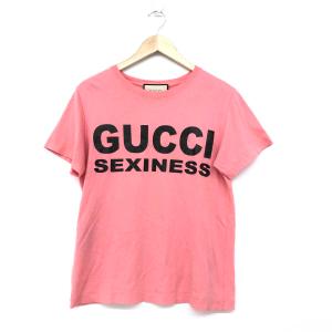 GUCCI グッチ  半袖ロゴTシャツ  サイズM  ピンク  レディース  トップス　イタリア製｜tifana