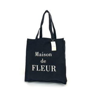 Maison de FLEUR メゾンドフルール  トートバッグ 未使用品  ブラック キャンバス ロゴ レディース エコバッグ 肩掛け bag 鞄｜tifana