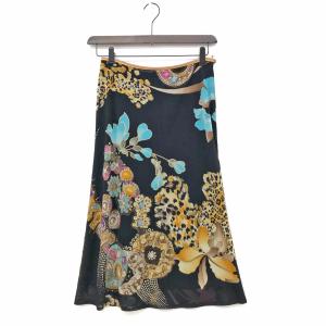 LEONARD レオナール  スカート 良好 サイズ70  ブラック/マルチカラー  レディース  ボトムス レオパード 花柄｜tifana