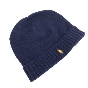 POLO RALPH LAUREN ポロラルフローレン  ニット帽    ネイビー ウール100％ ビーニー レディース 帽子 ハット hat 服飾小物｜tifana