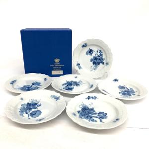 ROYAL COPENHAGEN ロイヤルコペンハーゲン ブルーフラワーカーブ プレート 6客セット 美品  ホワイト/ブルー   洋食器｜tifana