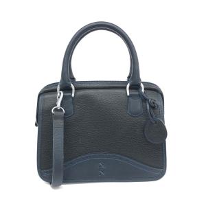 PELLE BORSA ペレボルサ  2WAYハンドバッグ 良好  ブラック/ネイビー レザー  レディース 多機能 bag 鞄｜tifana