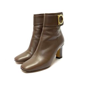 Salvatore Ferragamo サルヴァトーレフェラガモ ガンチーニ ブーツ 良好 4.5  ブラウン   レディース シューズ ブーティー boots KI1004｜tifana