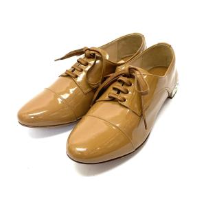 miumiu ミュウミュウ  ビジューパンプス  35  ベージュ パテント レースアップ レディース 靴 シューズ shoes KI1004｜tifana