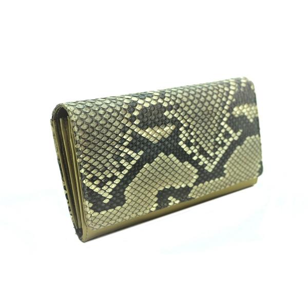 財布　長財布　Ｌ字ファスナー　蛇革　ダイヤモンドパイソンレザー　錦ヘビ　マット　日本製