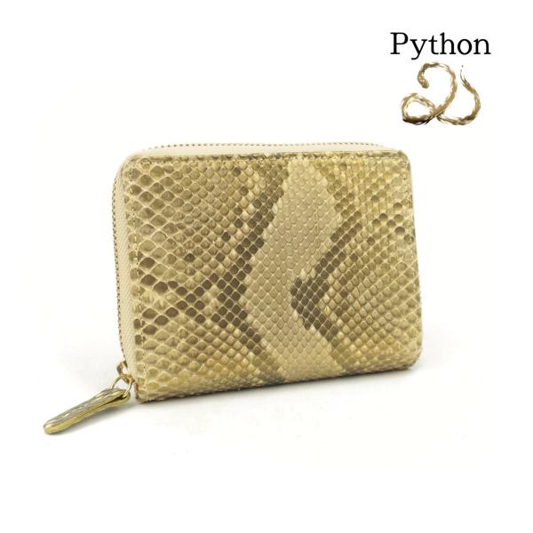 薄金蛇二つ折りラウンド財布　日本製