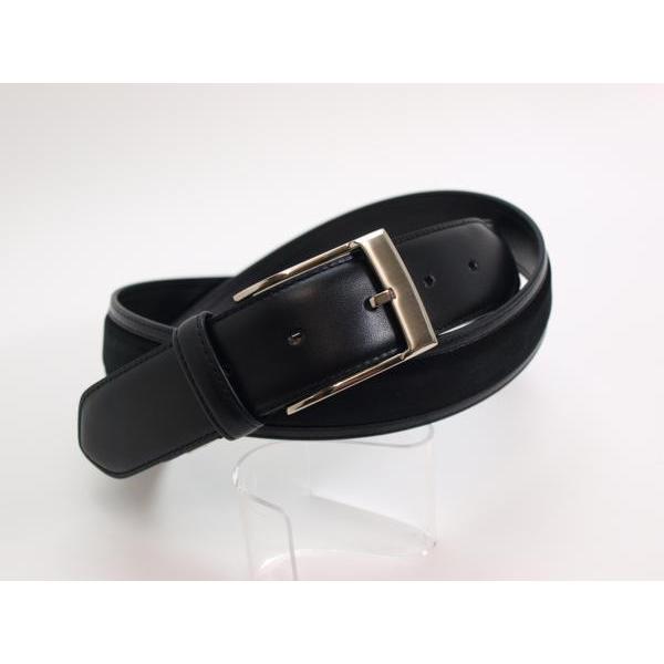 ヌバック　ベルト　黒　メンズ　　全長　約117cm　ウエスト　約105cm　幅35ｍｍ