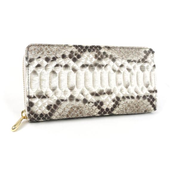 財布　長財布　ラウンドファスナータイプ　蛇革　ダイヤモンドパイソンレザー　錦ヘビ　マット　日本製