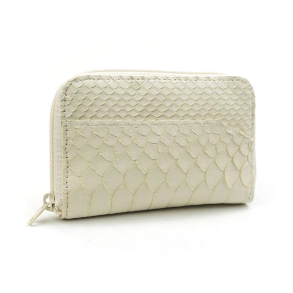 小銭入れ　コインケース　白蛇　白ヘビ　ホワイトパイソンレザー　蛇革　日本製