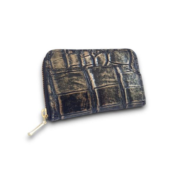 小銭入れ クロコダイル 本革 メンズ コインケース マット仕上げ 日本製 アンティーク ゴールド