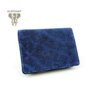 名刺入れ カードケース コバルトブルー 象皮 象革 ゾウ革 エレファント