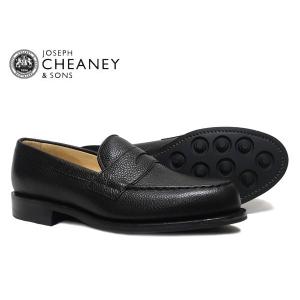 JOSEPH CHEANEY ジョセフ チーニー HOWARD ハワード BLACK GRAIN  コインローファー ブラック ジボ革 *メンズ〔FL〕