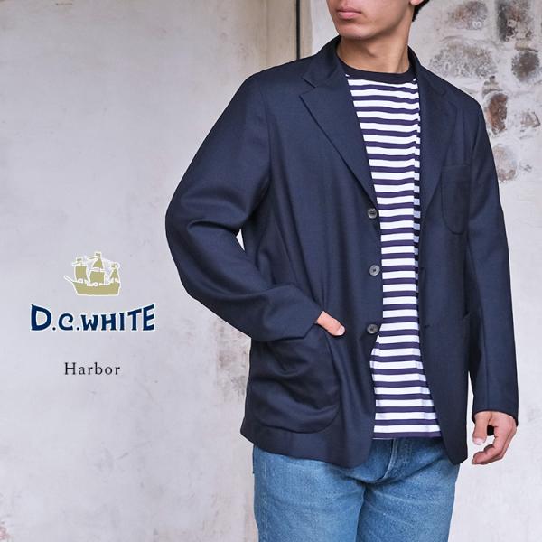 D.C.WHITE ディーシーホワイト Harbor ハーバー ブレザー 紺ブレ トロピカルウール ...