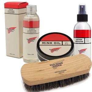 レッドウィング ブーツクリーム黒ブラック＆ブラシ3つ&サドルソープ&ミンクオイル RED WING SHOES（レッドウィング） REDWING ミンクオイル3点ケアセット