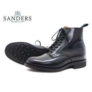 SANDERS サンダース レディース Military Derby Boot ミリタリー ダービー ブーツ 1615B ブラック ストレートチップ キャップトゥ 〔FL〕
