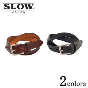 SLOW スロウ herbie 27mm plain belt ハービー プレーンベルト HS68J  レザー ブラック ブラウン メンズ