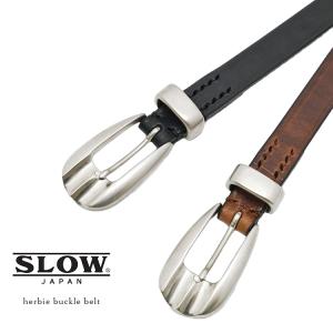 ＜クーポン対象外＞ SLOW スロウ herbie buckle belt ハービー バックルベルト HS89K レザー 山陽社製 ブラック ブラウン メンズ レディース｜tigers-brothers