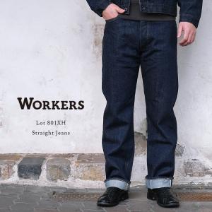 Workers ワーカーズ Lot801XH Straight Jeans 大戦デニムパンツ 14.7オンス ストレート ジーンズ コットン ワンウォッシュ セルビッチ メンズ 〔FL〕｜FLISCO byタイガース・ブラザース