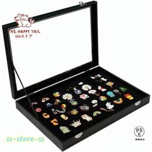 ピンバッジ ケース 透明窓木製ピンディスプレイケース ピン缶バッジ 収納ケース エナメルピンミリタリーバッジメダルディスプレイケース ピンズフレーム 収納可