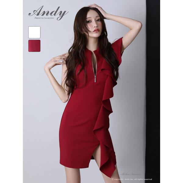 【取り寄せ商品】andy アンディ 高級 ブランド ノースリーブ フロント アシンメトリー フリル ...