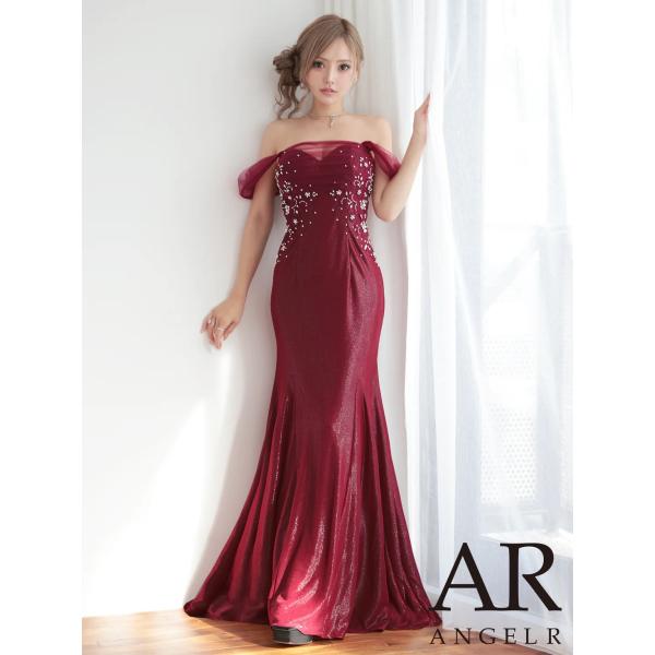 【取り寄せ商品】Angel-R 高級 バースデー タイトロングドレス 谷間 マーメイド オフショルダ...