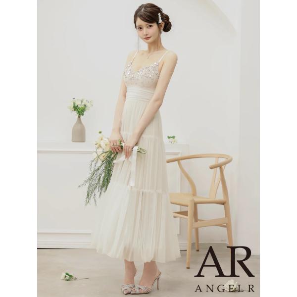 【取り寄せ商品】Angel-R 高級 ブランド Aラインロングドレス 谷間 キャミソール スパンコー...