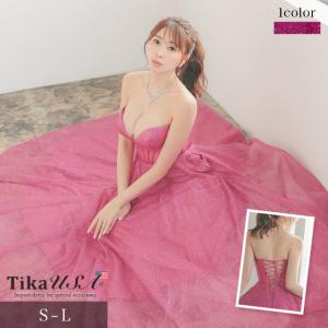 カラードレス ロングドレス ラメ チュール ベア...の商品画像