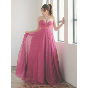 カラードレス ロングドレス ラメ チュール ベ...の詳細画像3