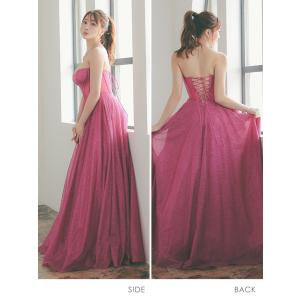 カラードレス ロングドレス ラメ チュール ベ...の詳細画像5