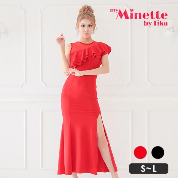 キャバドレス キャバ ドレス タイトロングドレス シンプル 大人 スリット ノースリーブ ストレッチ...