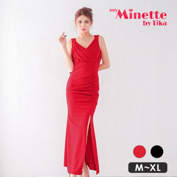 キャバドレス キャバ ドレス タイト ロングドレス タイト ノースリーブ ドレープ スリット 谷間 ...