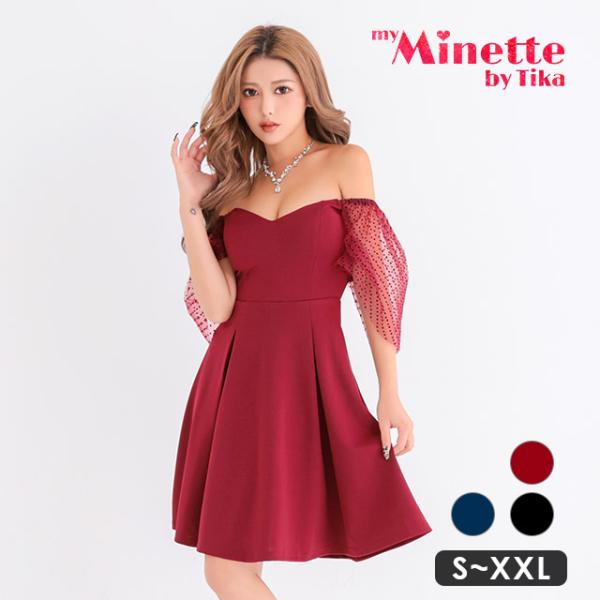 キャバドレス キャバ ドレス ミニドレス プチプラ 袖あり ストレッチ 半袖 シースルー 新人 ドッ...