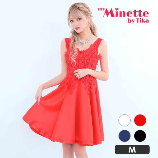 キャバドレス キャバ ドレス  フレア レース シンプル ミニ ホワイト レッド ネイビー ブラック...